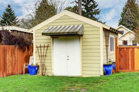 Prefabricated composite and recycled-content outdoor storage buildings retailers comparison: Home Depot vs Sears